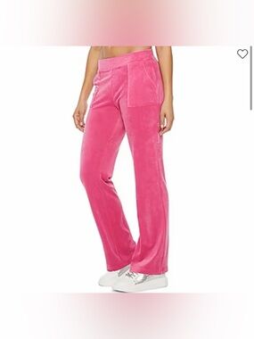 Juicy by Juicy Couture Pink Velour Track Pants Straight Midrise